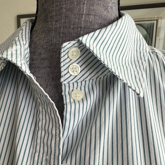 Women’s Striped Button Up Blouse - Picture 7 of 9